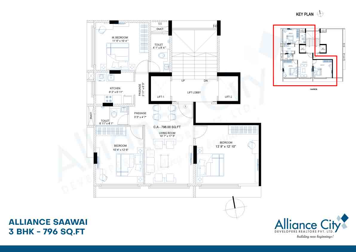 Alliance Saawai 3bhk flat available in malad
