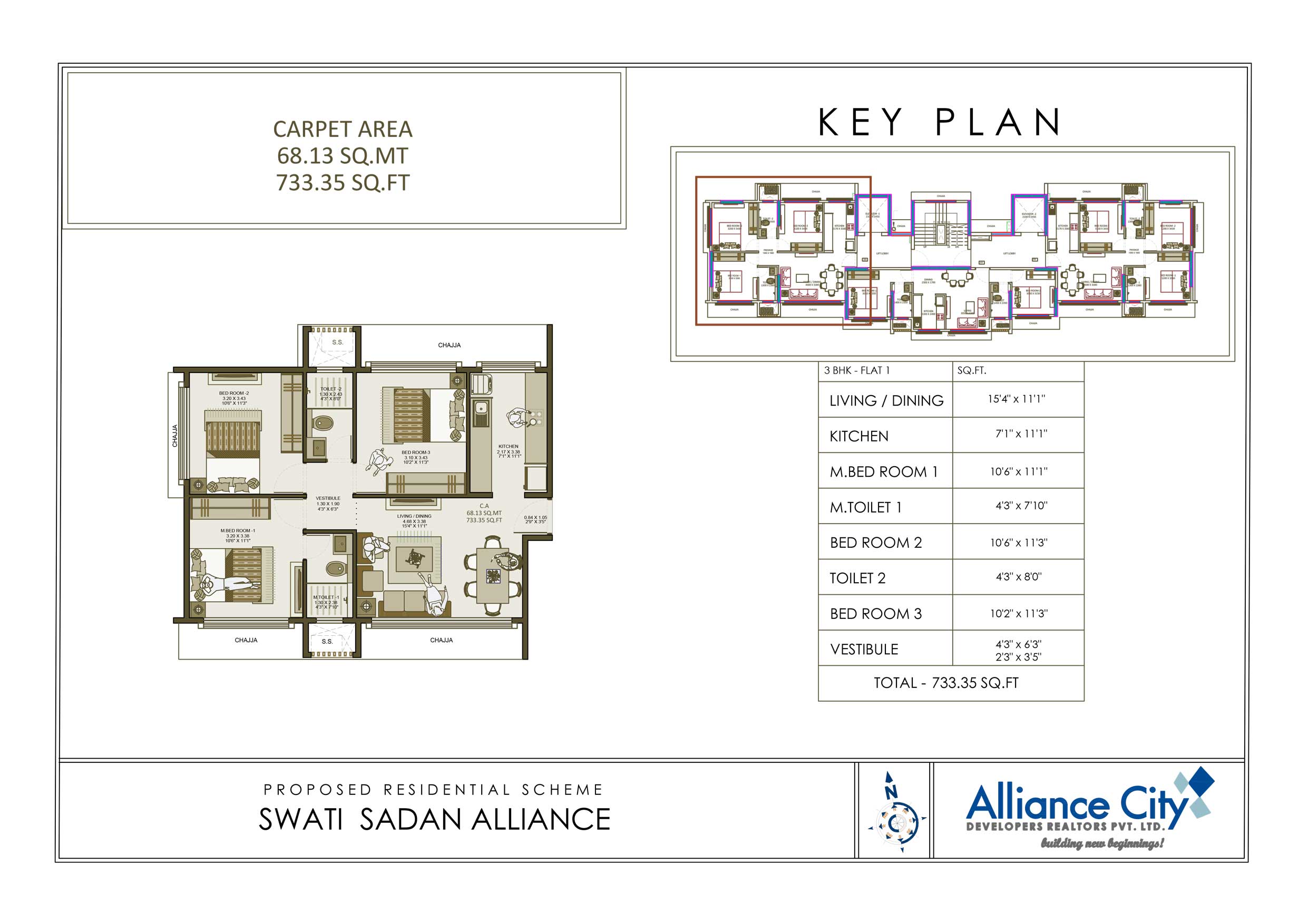 Swati Sadan Alliance - 3 BHK Option 1